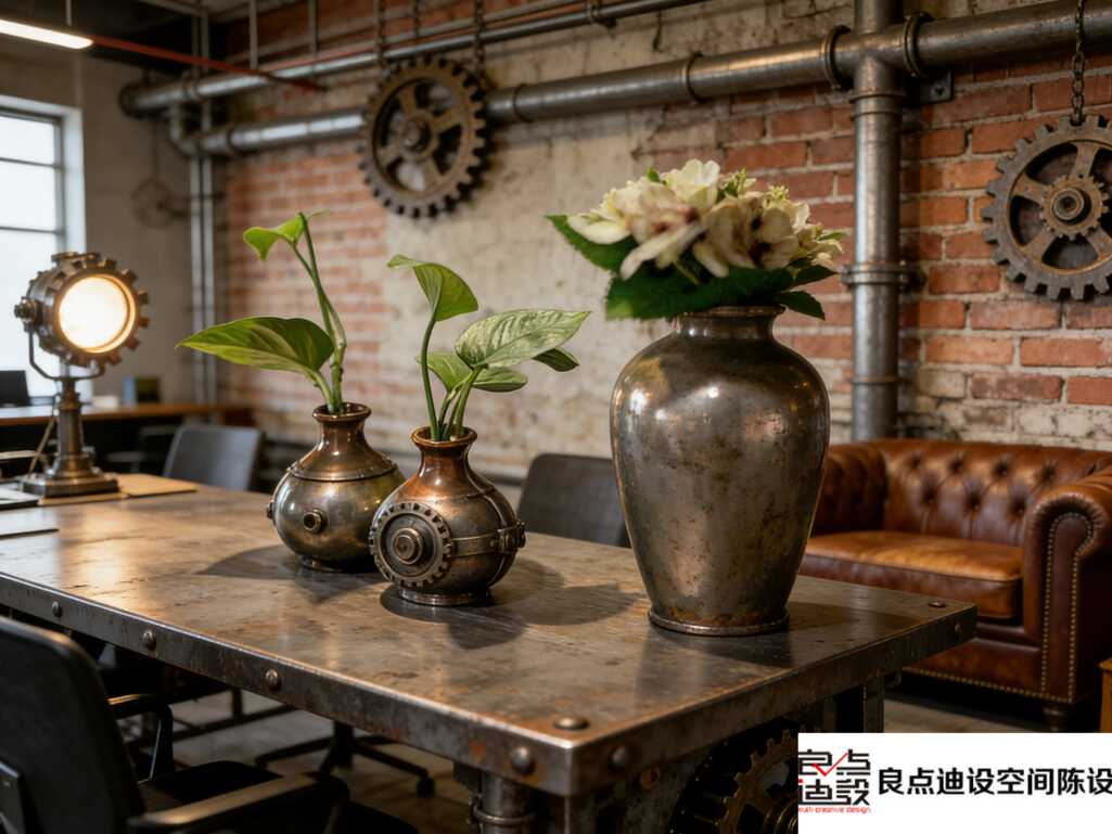 谁懂啊!工业风办公室装修软装设计这么玩，质感直接拉满💥​